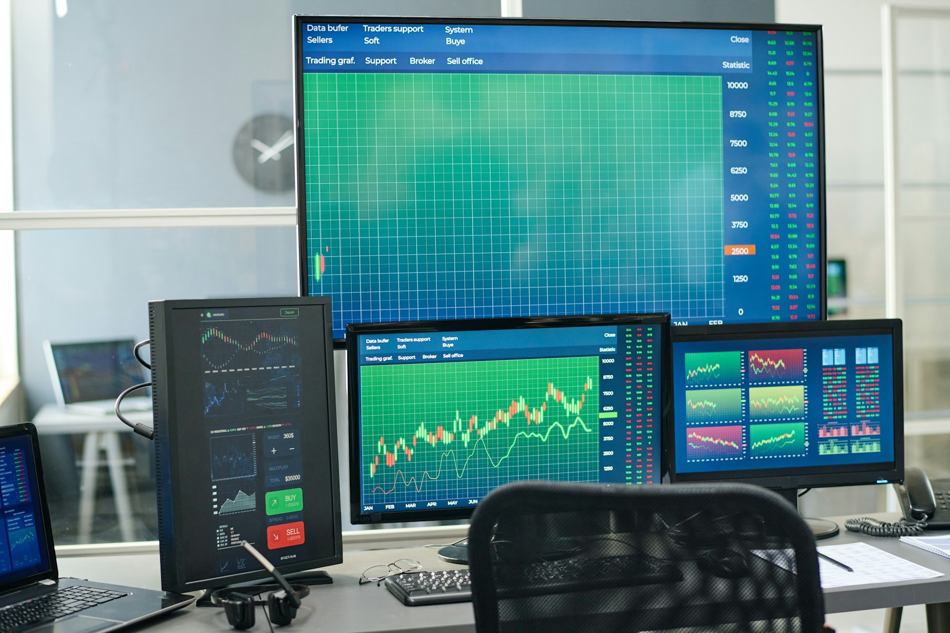 Multiple Screens Show Bespoke Reporting for a Finance Company